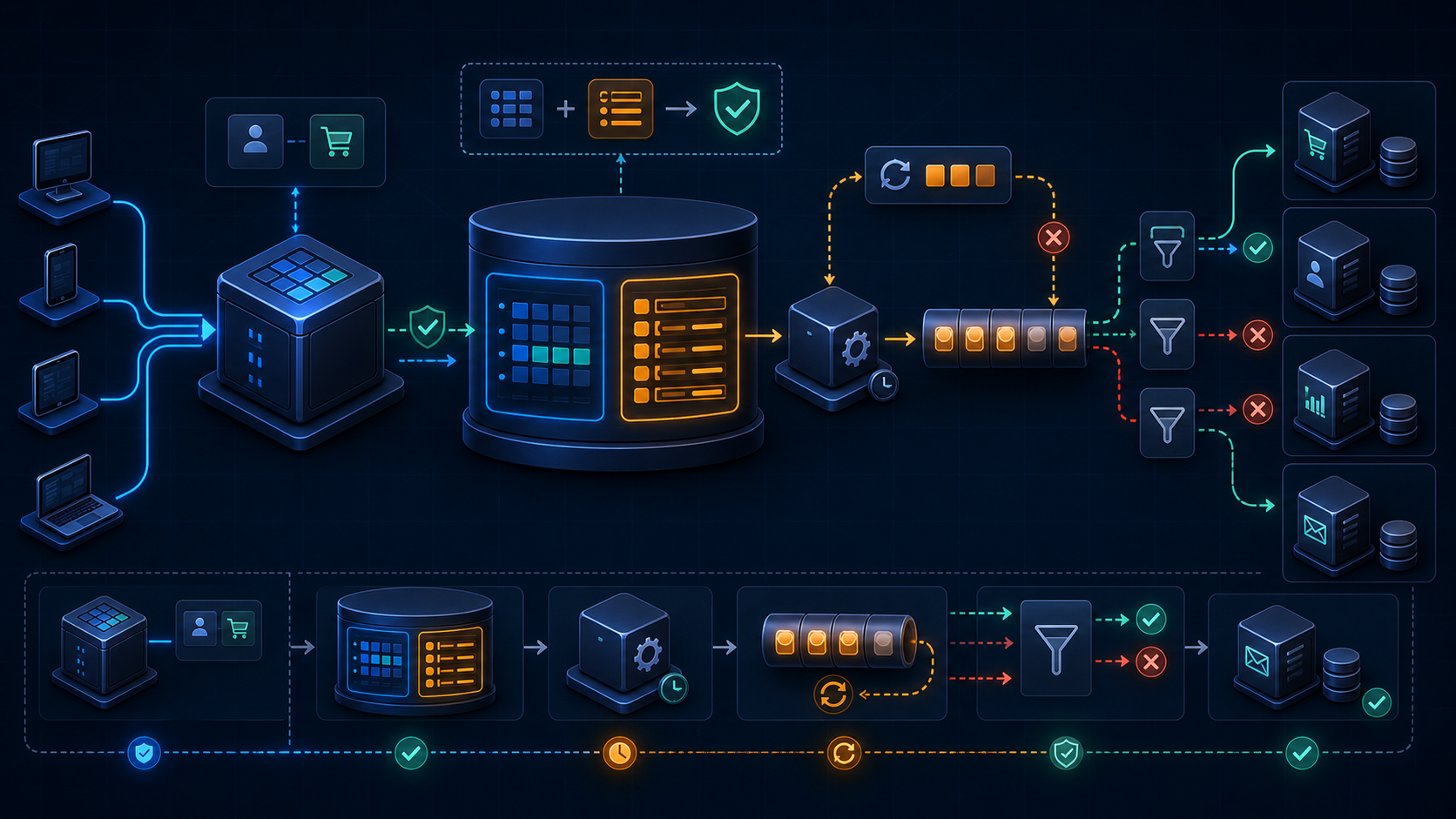 CQRS Event Sourcing read write model separation event store production lessons