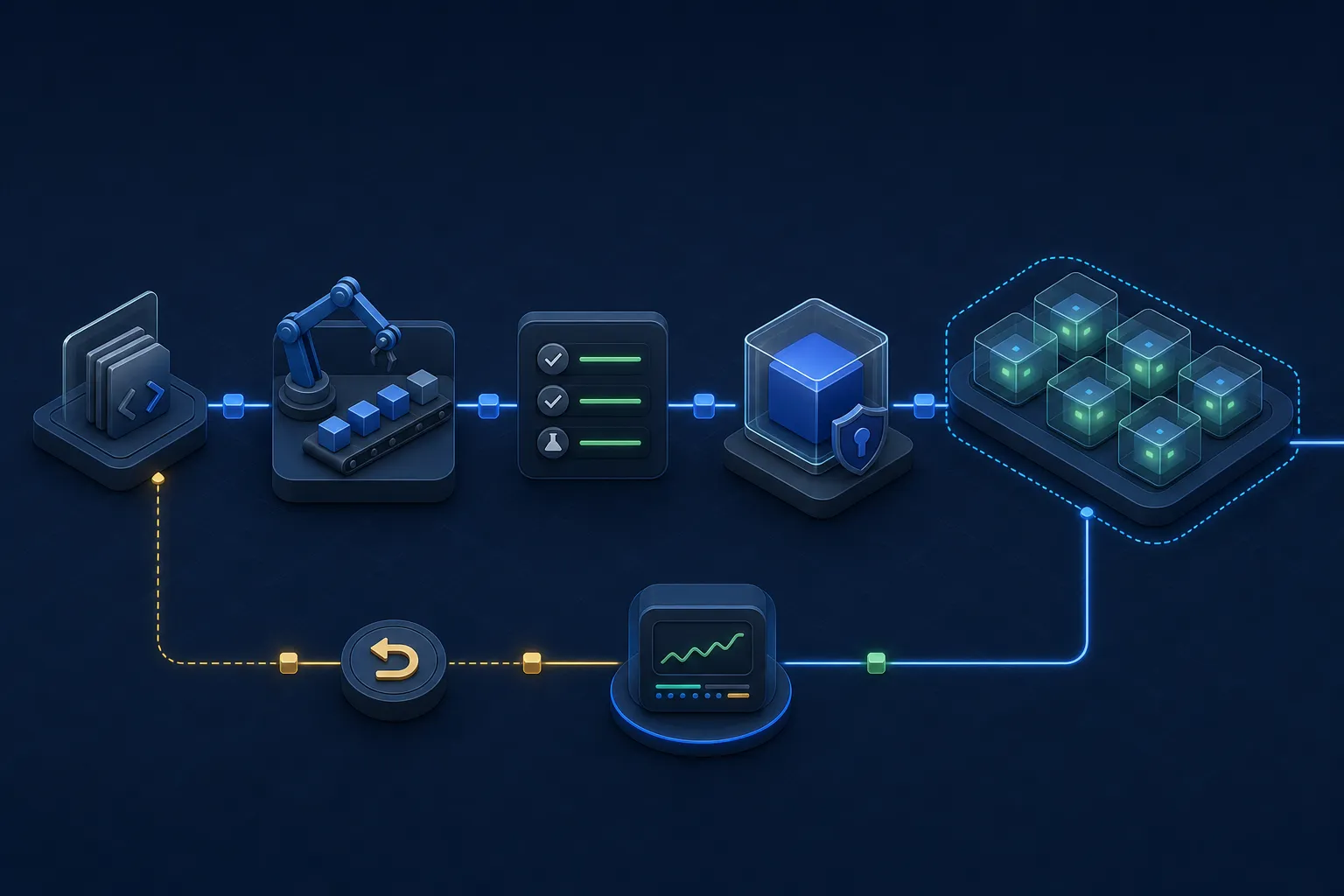 본문 중간 핵심 흐름을 시각화한 DevOps 일러스트